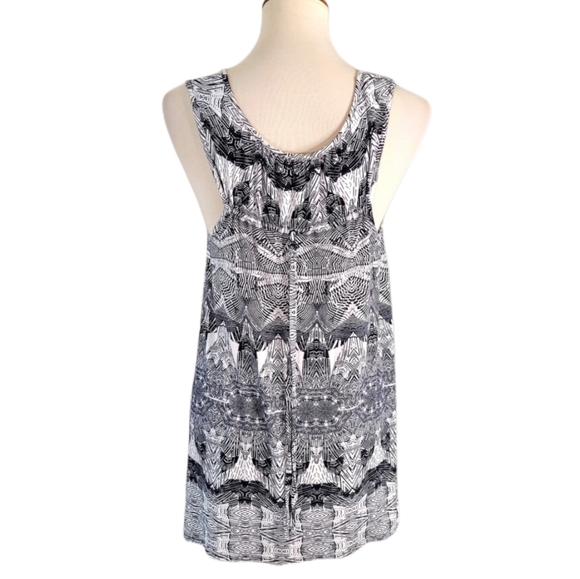 WESTON WEAR x ANTHRO Asymmetric Tunic Tank Top Black Ivory L - Picture 5 of 8